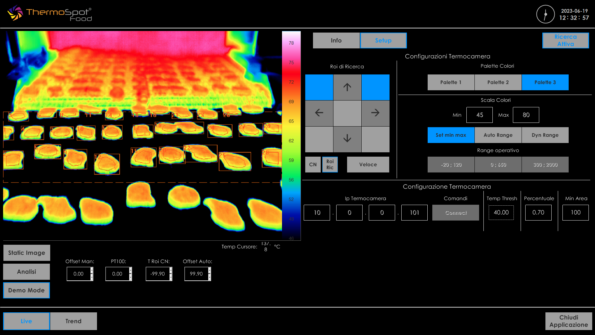 ThermoSpot&reg; Food — interfaccia software