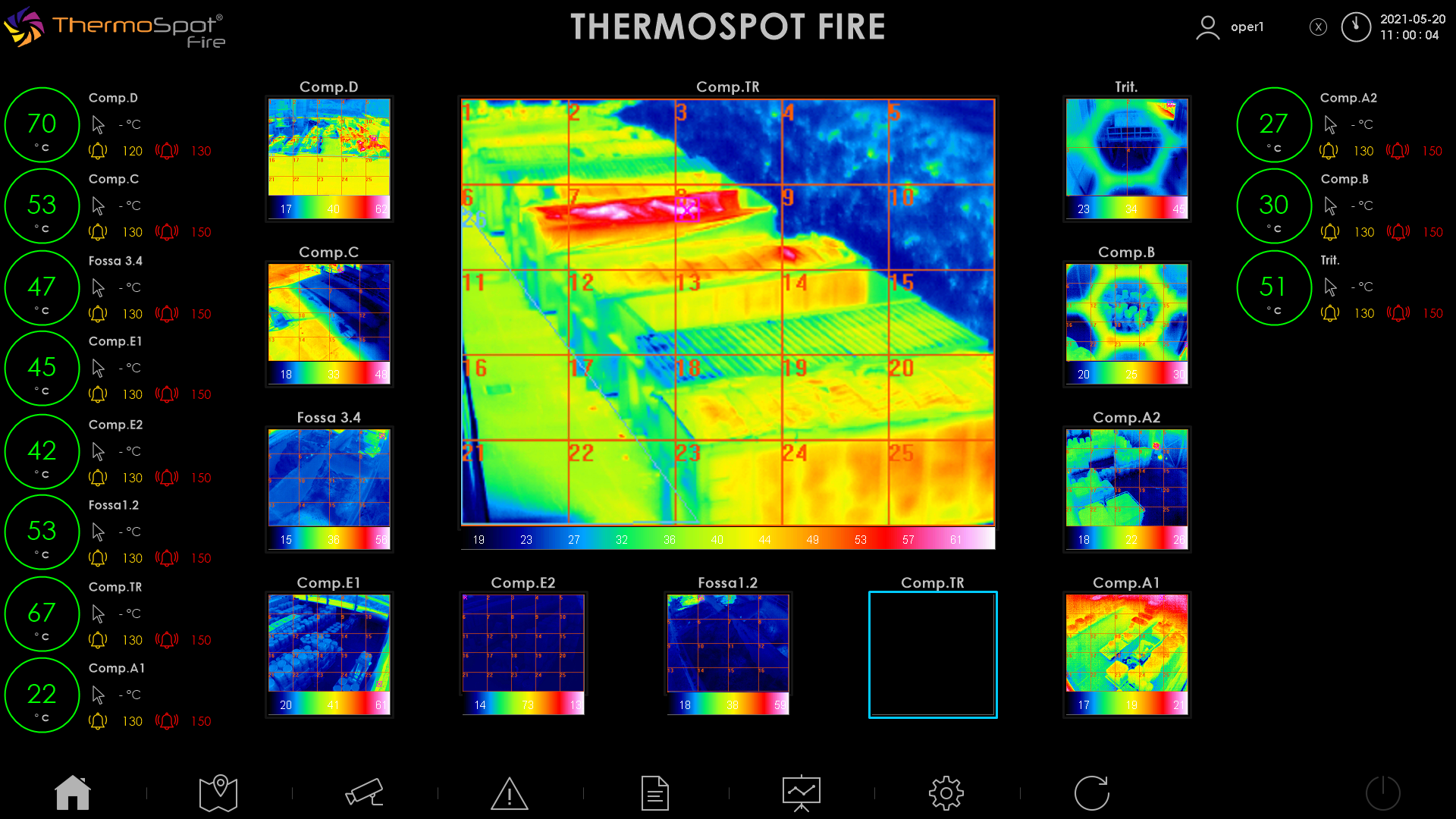 ThermoSpot® Fire — Monitoraggio termico rifiuti solidi urbani