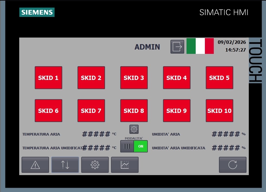 HMI Siemens — Impianto pompaggio alta pressione