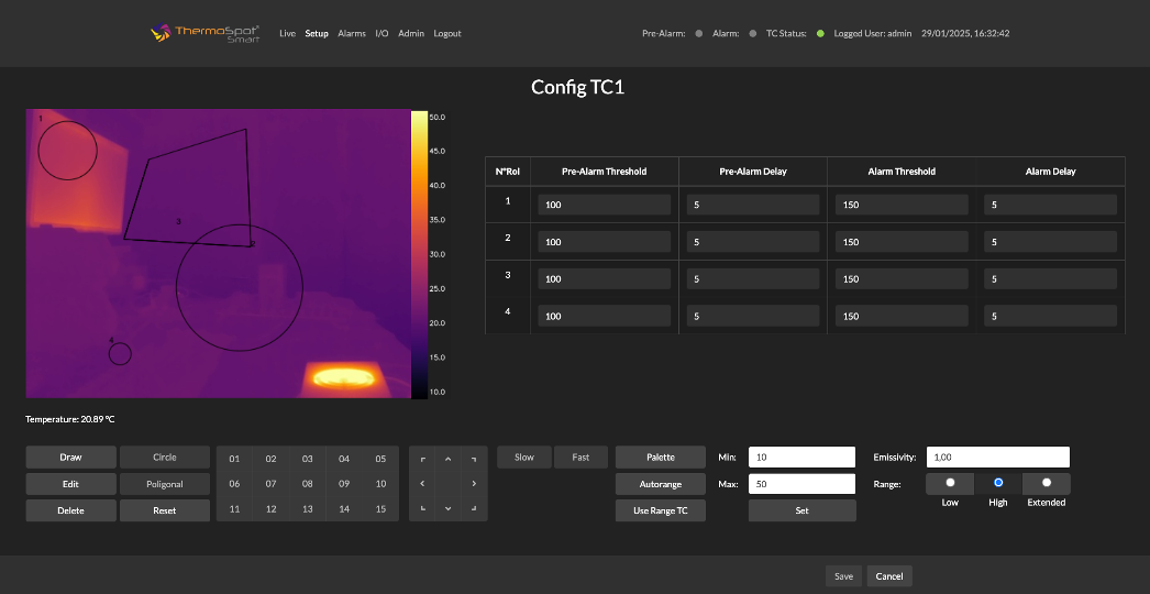 ThermoSpot&reg; Smart — interfaccia software